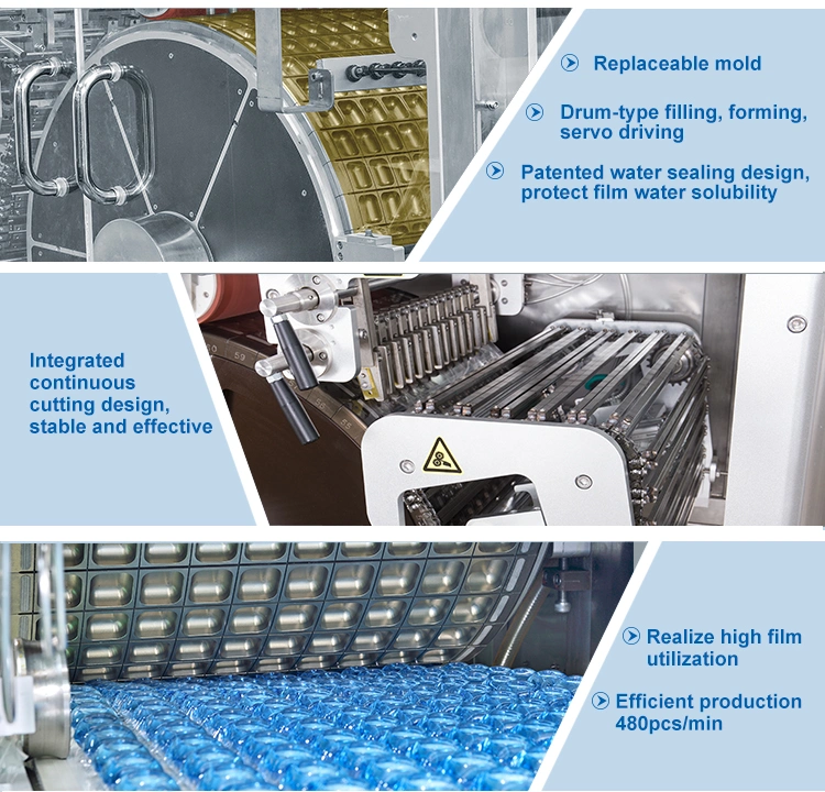 Vagem detergente de lavagem líquida da lavanderia do filme solúvel em água automático de PVA/máquina empacotamento de embalagem do malote/cápsula