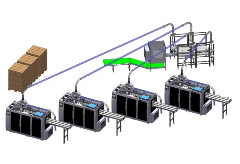 Máquina de embalagem descartável automática completa copo plástico/de papel