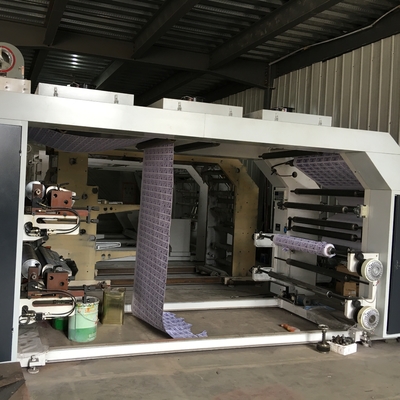 Seis máquinas de impressão centrais econômica de Flexo do cilindro da cor com SERVO de CORTE CORTADO UV de 6 cores para a auto etiqueta da etiqueta