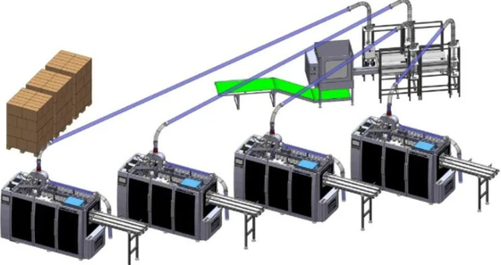 Máquina de embalagem plástica descartável automática completa do copo de papel