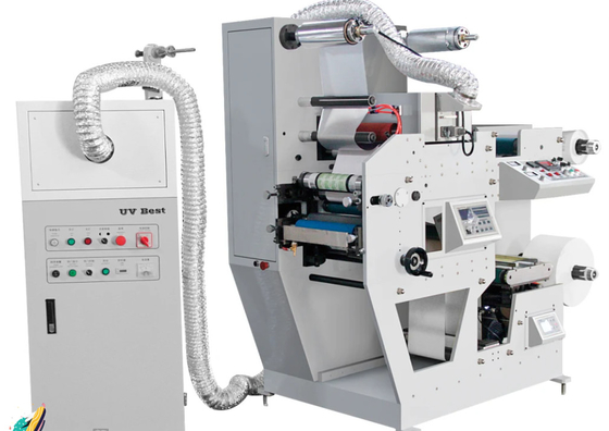 Máquina de impressão flexográfica de etiqueta de papel em rolo de 1 cor, secador de infravermelho e solvente de tinta