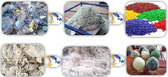 A máquina da extrusora do filme do PE desperdiça a tubulação PP do PVC ensaca a máquina de reciclagem plástica da garrafa do ANIMAL DE ESTIMAÇÃO