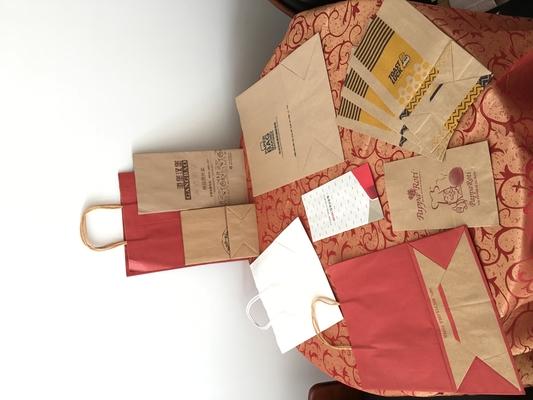 Empacotamento impresso luxuoso da joia do saco de papel da cera do punho à prova de graxa